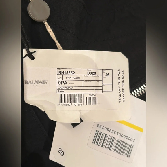 Balmain NWT black distressed zipper detail pants size 46 silver hardware $1500 - Picture 16 of 16